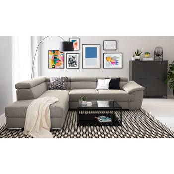 Fredriks Ecksofa Swain Granit Webstoff 271x78x166 cm mit Schlaffunktion und Bettkasten