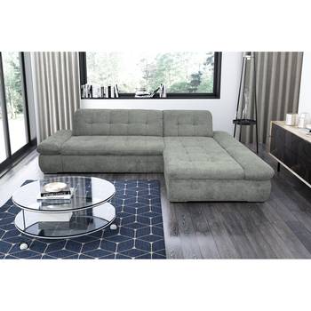 loftscape Ecksofa Lemley Grau Webstoff 300x80x172 cm mit Schlaffunktion