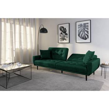 Norrwood Schlafsofa Vaise I Antikgrün Samt 217x83x90 cm mit Schlaffunktion