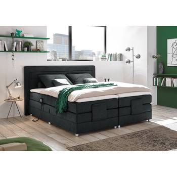 loftscape Boxspringbett Sunol II 160x200 cm Microvelours Dunkelgrau Verstellbar mit Fernbedienung inkl. Matratze/Topper