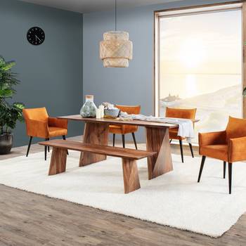 ars manufacti Esstisch Tebay Massivholz Sheesham Rechteckig 200x76x100 cm (BxHxT) Boho