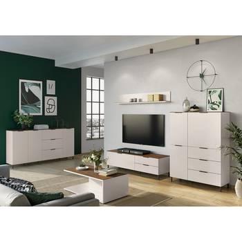 Germania Highboard California Kaschmir/Nussbaum Dekor Spanplatte 109x146x40 cm (BxHxT) Modern 3-türig 3 Schubladen