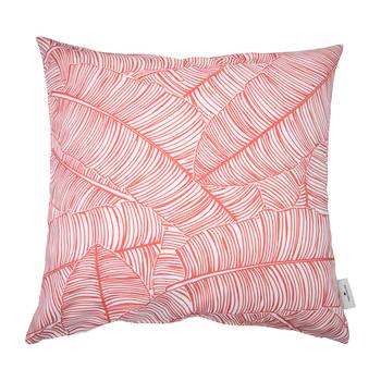 Tom Tailor Kissenbezug Covered by Leaves Weiß/Koralle 50x50 cm (BxH) Geblümt Mischgewebe