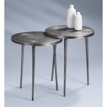 loftscape Beistelltisch Goxhill Metall Grau Rund Modern Ø 40 cm