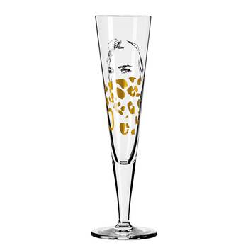 Champagnerglas Goldnacht Leoparden