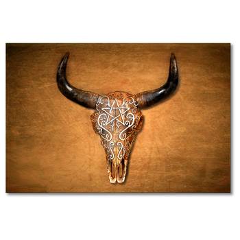 Canvas Bison Skull