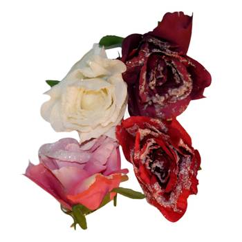 Kunstbloem Rose II (set van 4)