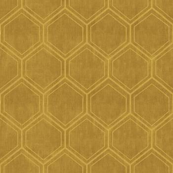 Papier peint intissé Hexagone Ocre