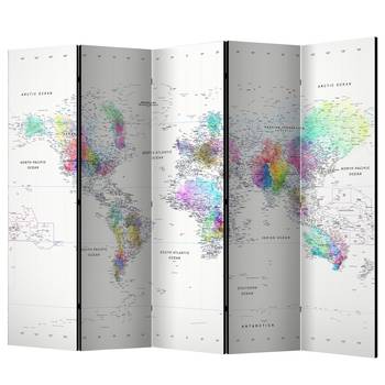 Kamerscherm White-Colorful World Map