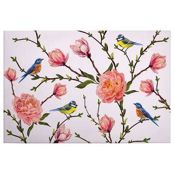 Wandbild Blumen und Vögel