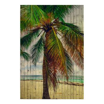 Leinwandbild Palme am Strand Tahiti