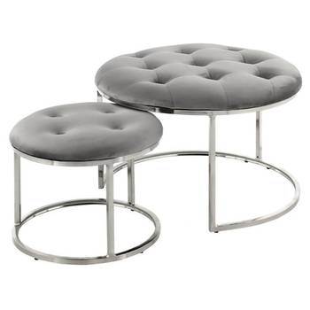 Gestoffeerde hocker Myla (set van 2)