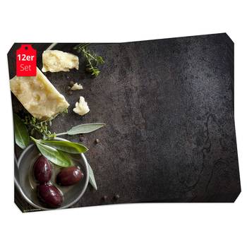 Placemats Parmesan & Olives (set van 12)