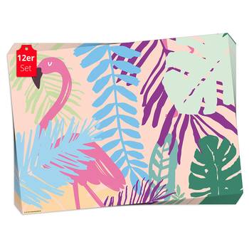 Tischset Flamingo mit Palmen (12er-Set)