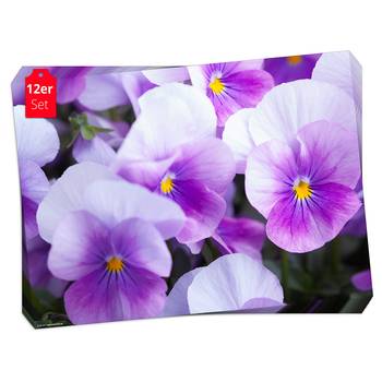 Placemats Viooltjes (set van 12)