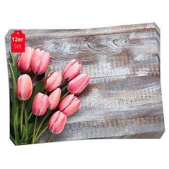 Tischset Rosarote Tulpen (12er-Set)