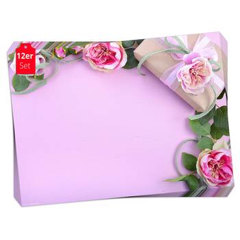 Tischset Rosen mit Geschenk (12er-Set)