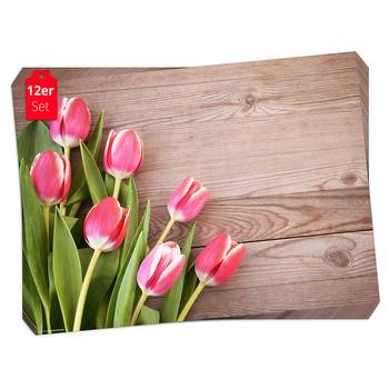 Placemats Rode Tulpen (set van 12)