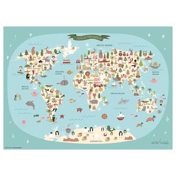 Placemats Wereldkaart (set van 1)
