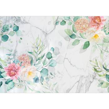 Vlies-fotobehang Flowery Marble