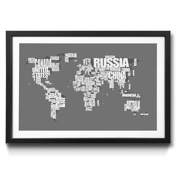 Ingelijste afbeelding Worldmap No.11