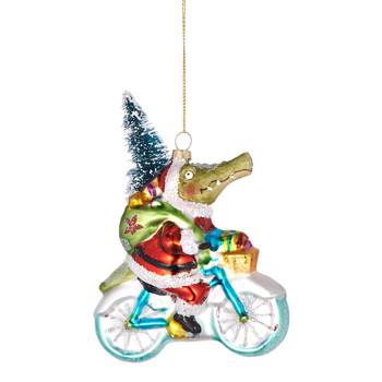 Déco de Noël HANG ON Croco vélo