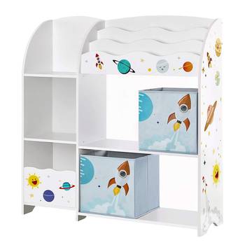 Libreria Cameretta Bambini Legno Scaffale 5 Ripiani Porta Giocattoli L