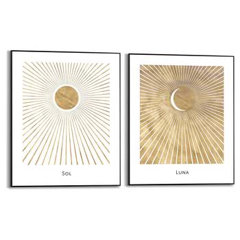 Wandbild Sonne und Mond 2-teilig