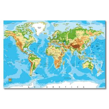 Leinwandbild Physical Worldmap