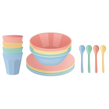 Set di 16 stoviglie Nora Macarons