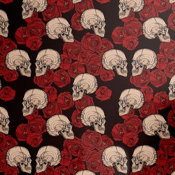 Behang Skulls and Roses