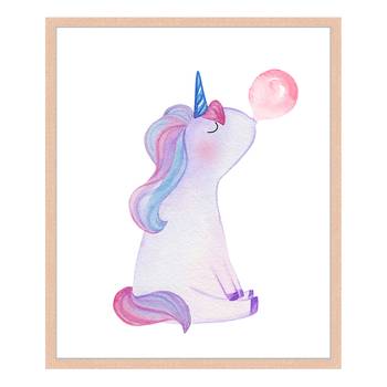 Bild Unicorn Blowing Bubble Gum