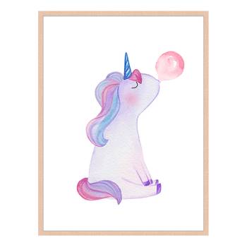 Afbeelding Unicorn Blowing Bubble Gum