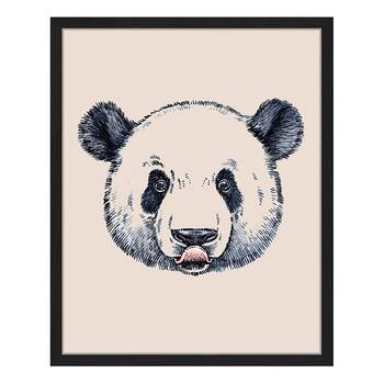 Quadro Panda Water And Ink Drawing