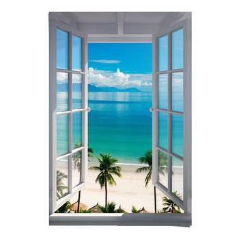 Poster Fenster zum Strand