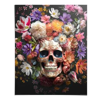 Poster Floral Skull