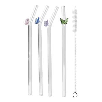 Lot de pailles LONG DRINK papillon