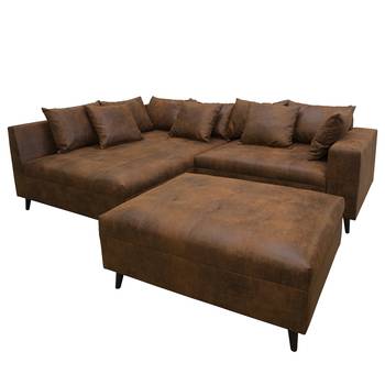 Canapé d’angle PRUNO avec repose-pieds