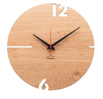 Horloge murale design Puhr oak round