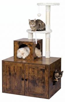 Krabpaal met kattenkast