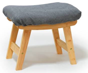 Fußhocker Bambus & Stoff