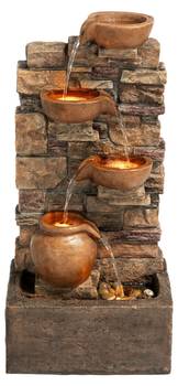 4 stufiger Steinbrunnen LED