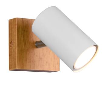 LED Wandspot mit Holz, dimmbar, Weiß
