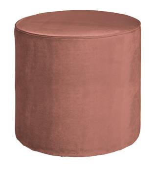 Pouf rond velours L vieux rose