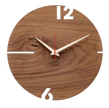 Horloge murale design Puhr nutwood round