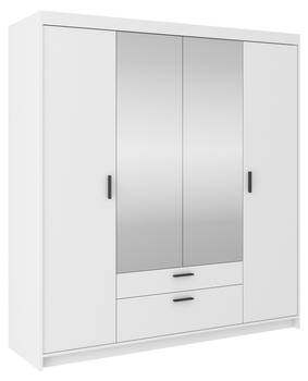 FURNIX Schrank Eliza 4D Weiß + Spiegel