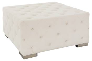 Pouf XXL 90x45x90 cm Crème, lin