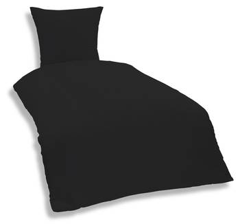 Bettwäsche Uni schwarz 135 x 200 cm