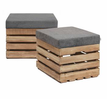 Sitzhocker mit Stauraum FLAME  2er Set