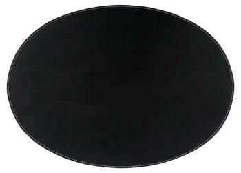Leder Tischset KANON  oval schwarz